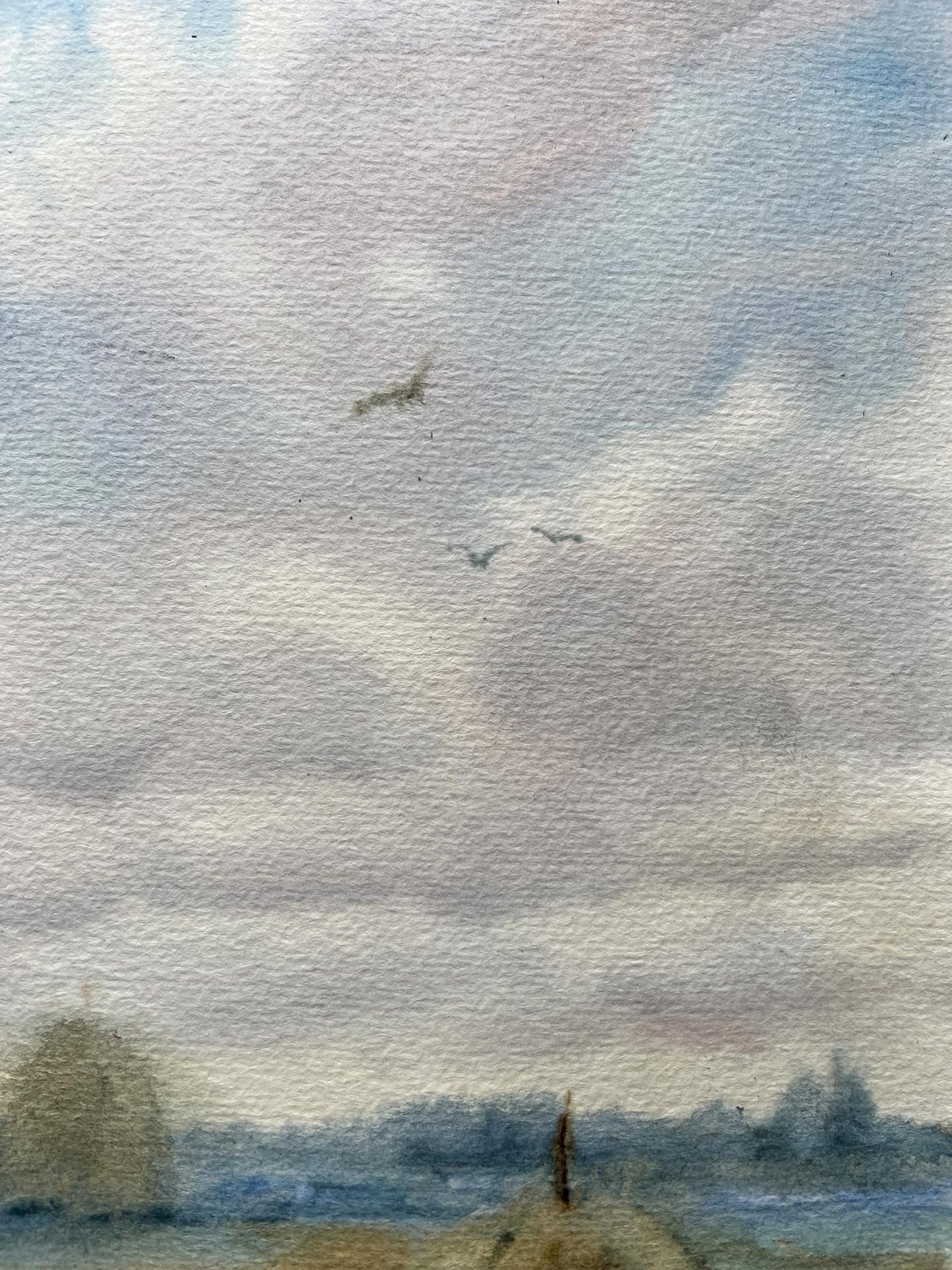 Watercolor painting Nature Landscape 