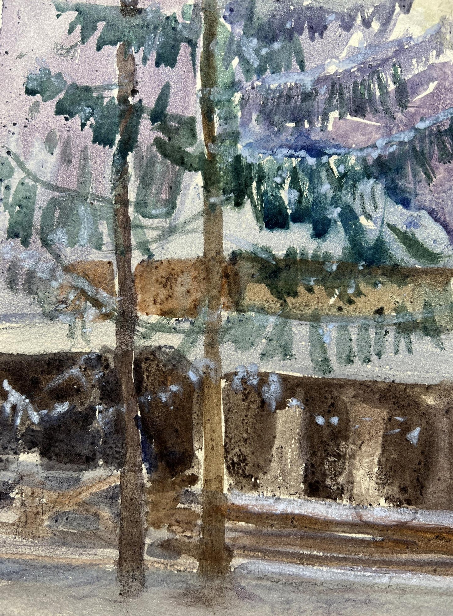 Watercolor painting Nature Landscape 