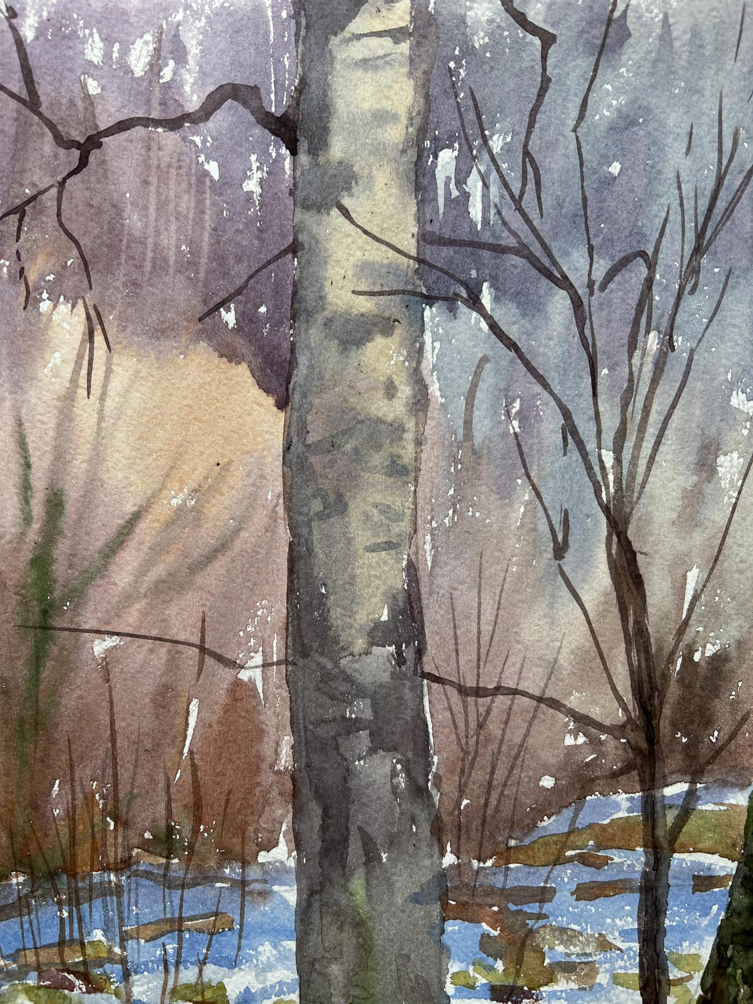 Watercolor painting spring 