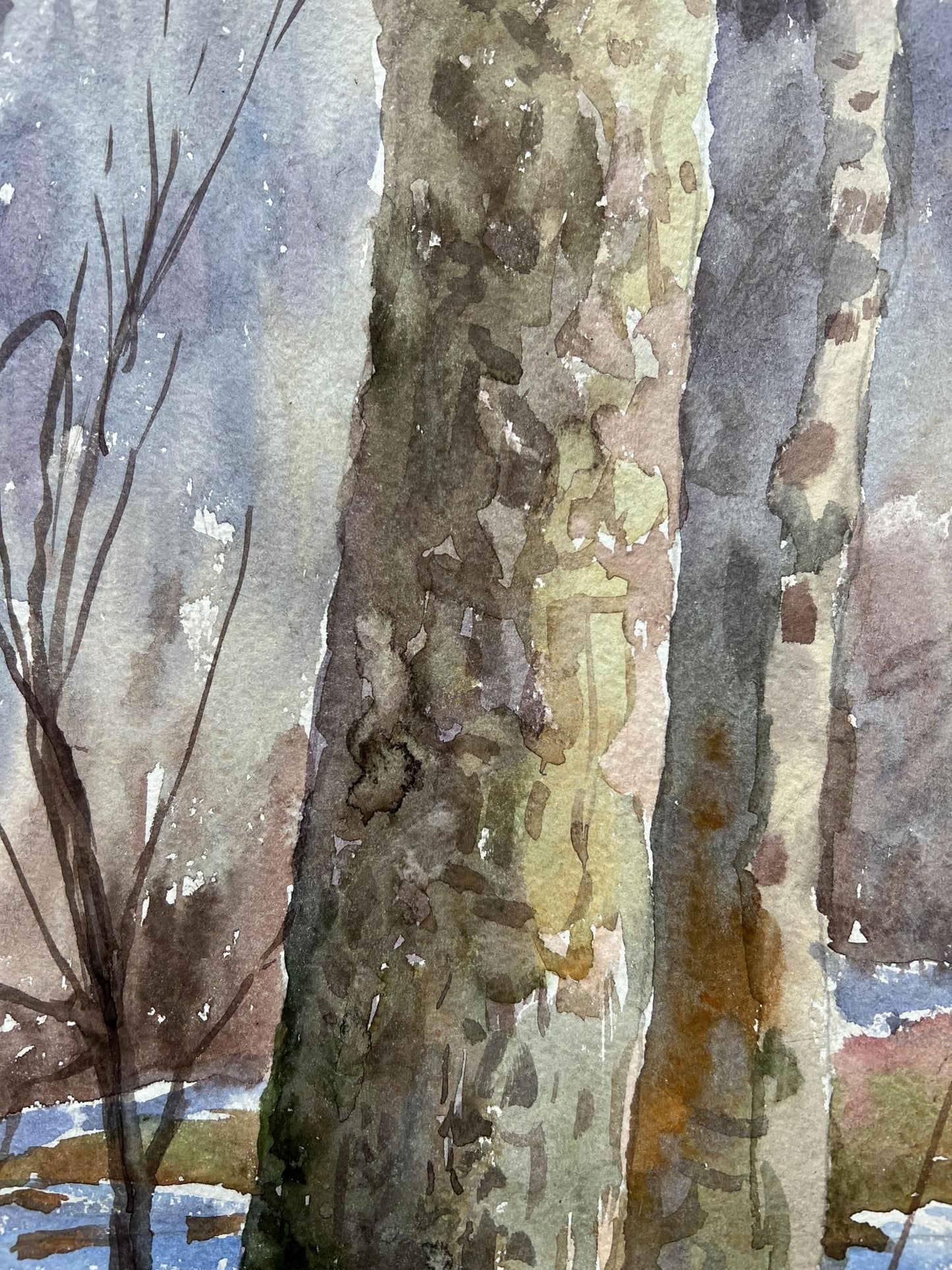 Watercolor painting Nature Landscape 