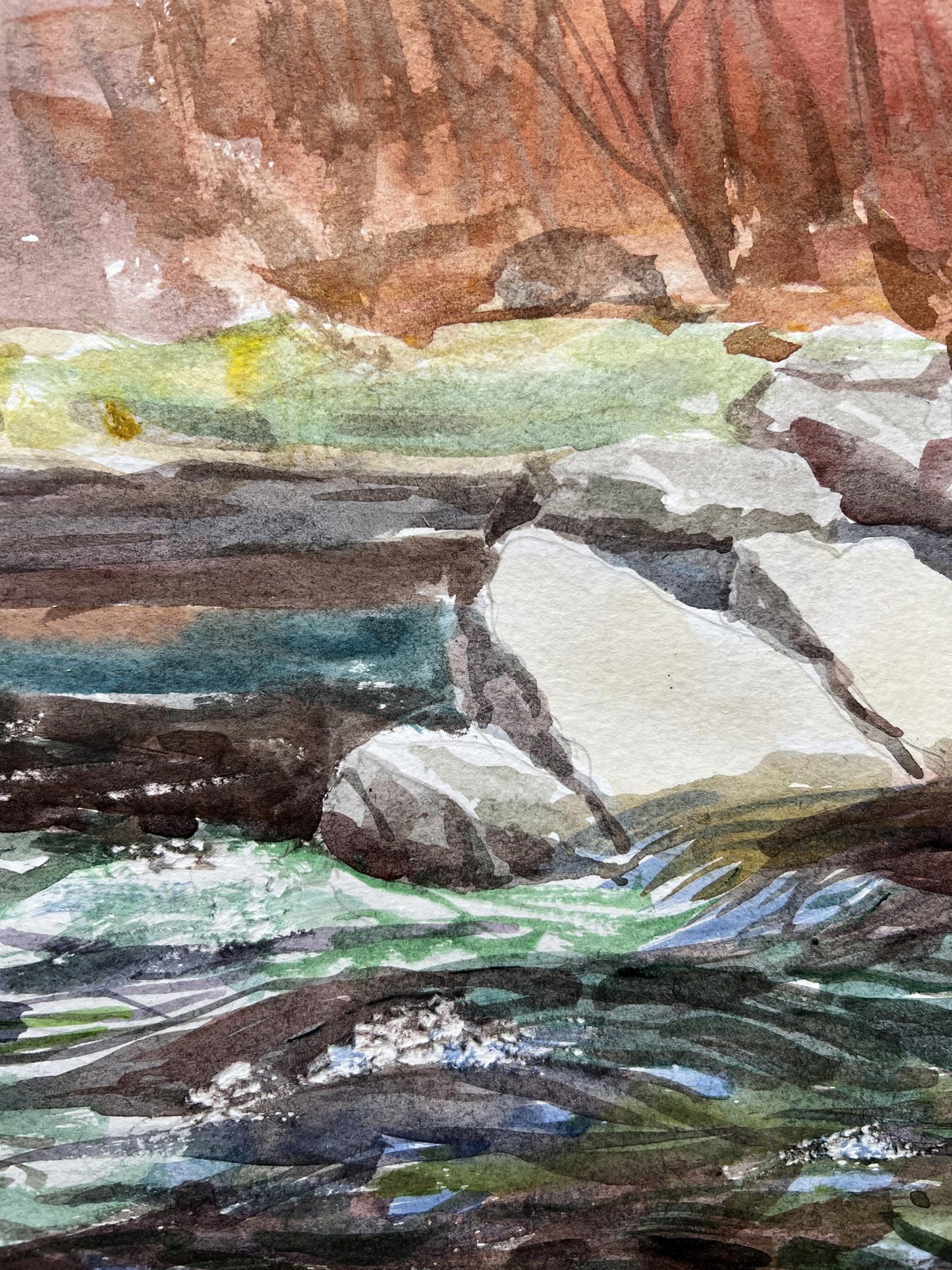 Watercolor painting Nature Landscape 
