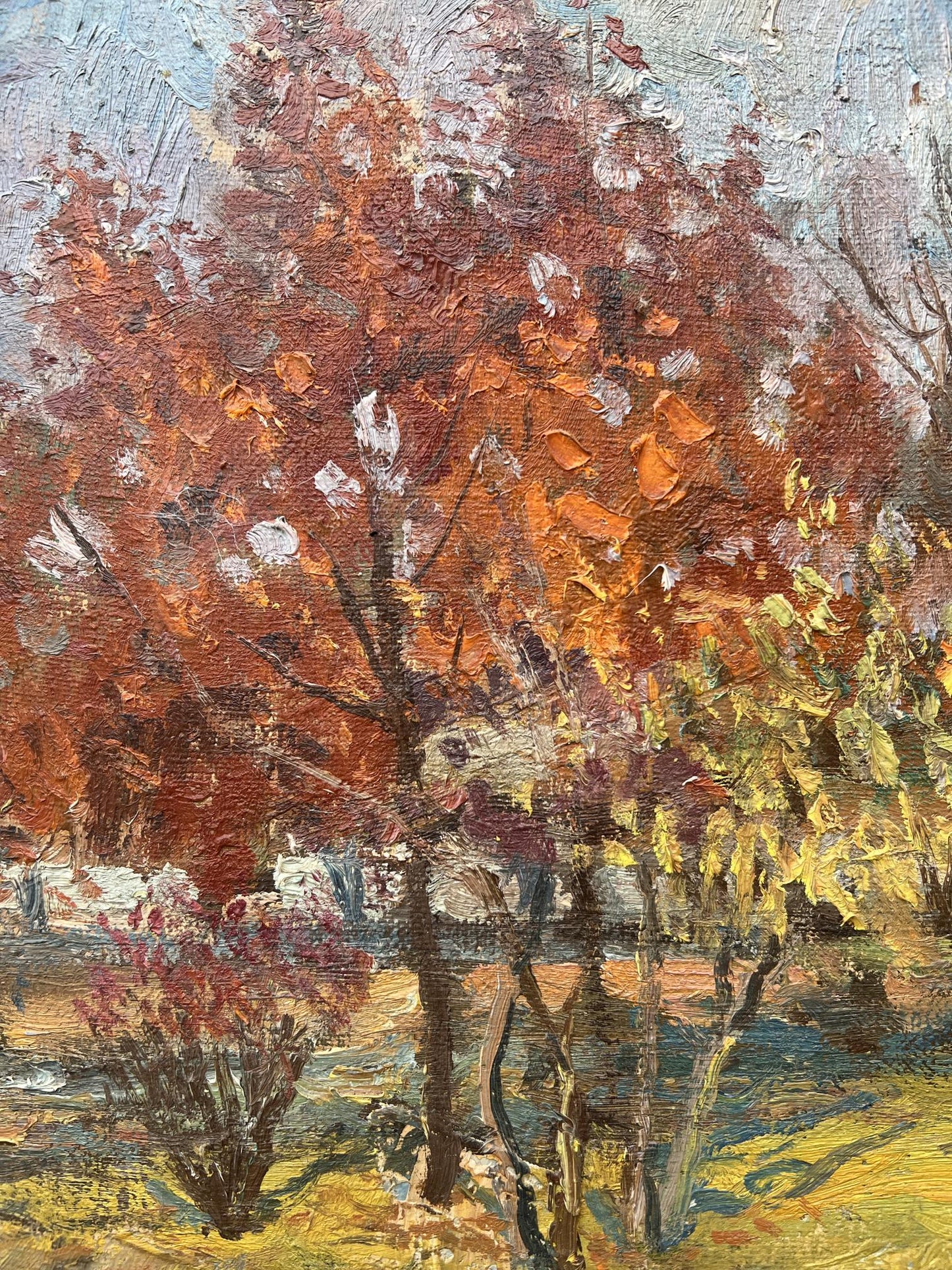 Oil painting Autumn park 