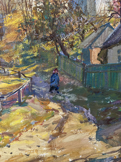 Tempera painting Landscape 