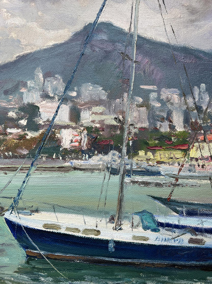 Oil painting Mountain Seascape