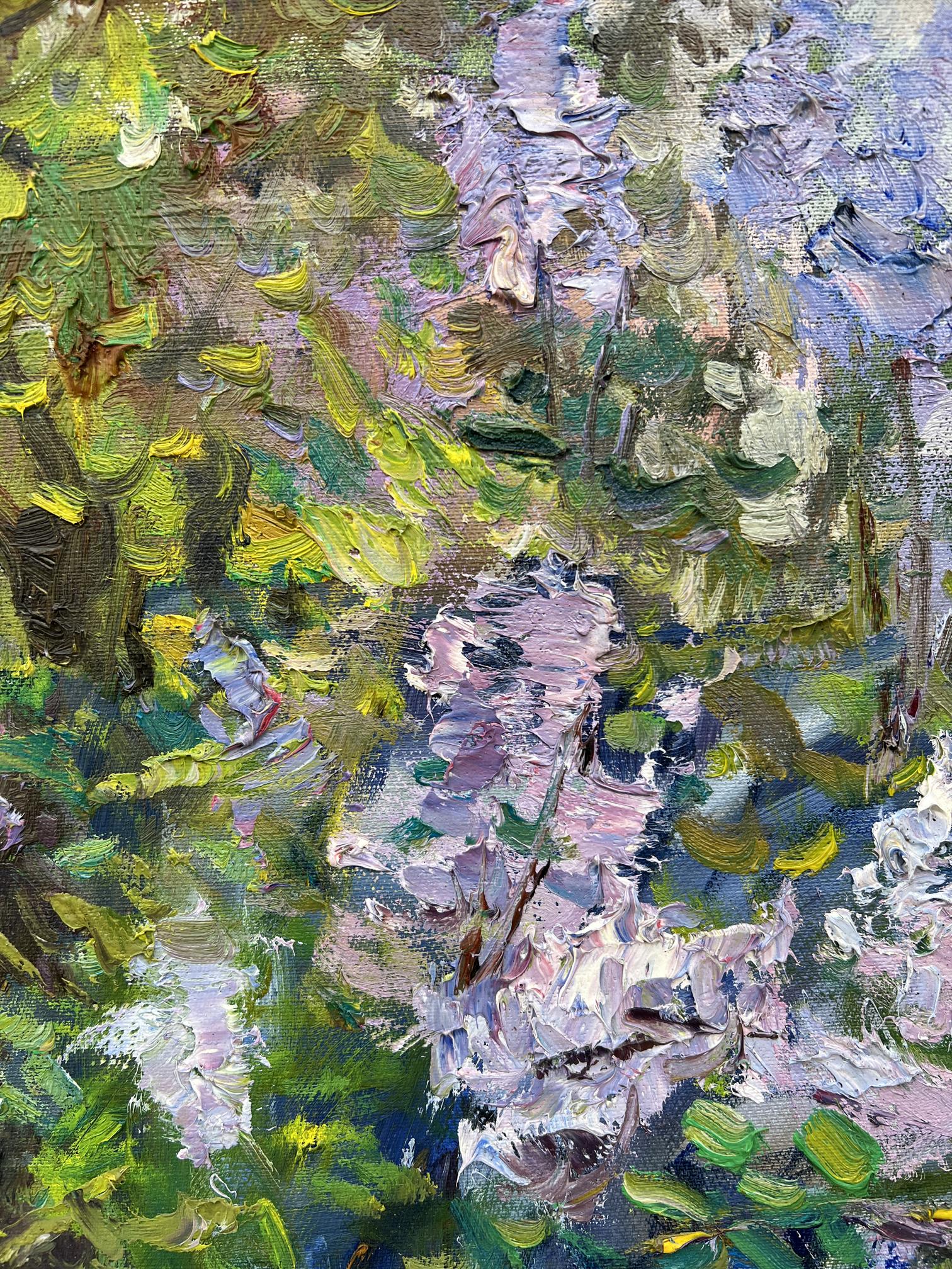 Oil painting Lilac Nature Landscape 