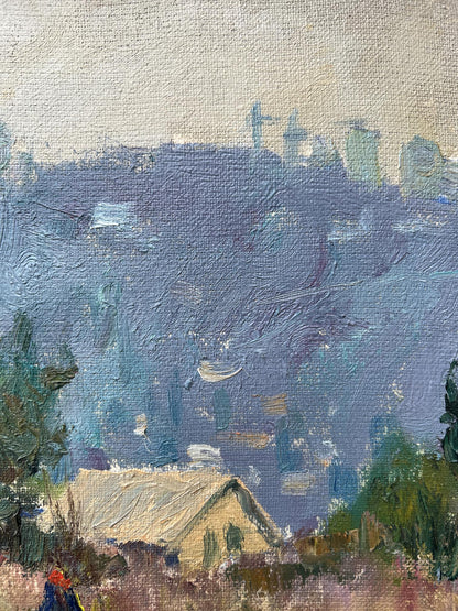 Oil painting Village Nature Landscape 