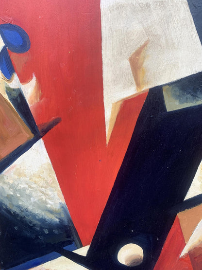 Abstract Cubic Mood oil painting by Victor Konotopsky inspired by Lyubov Popova