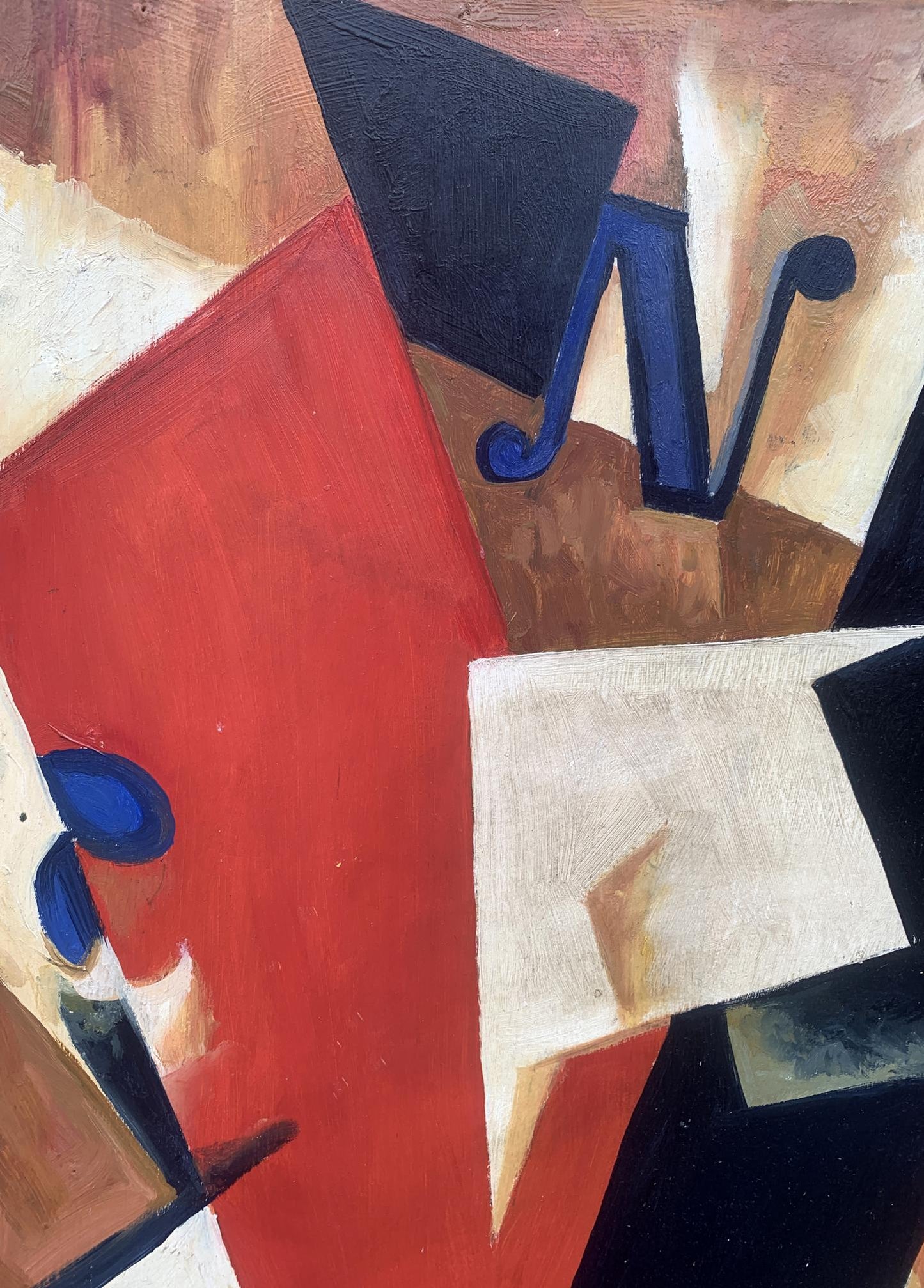 Abstract oil painting Cubic mood by Victor Konotopsky inspired by Lyubov Popova