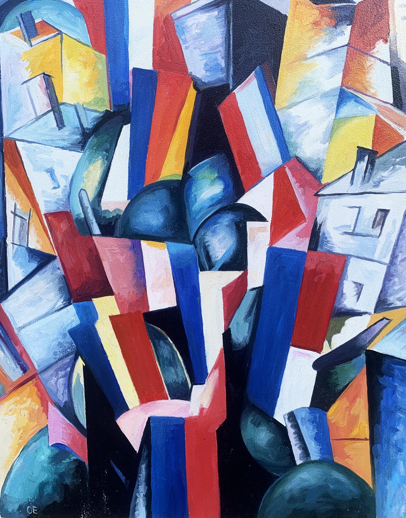 Vibrant abstract oil painting Geometry of Life by Victor Konotopsky