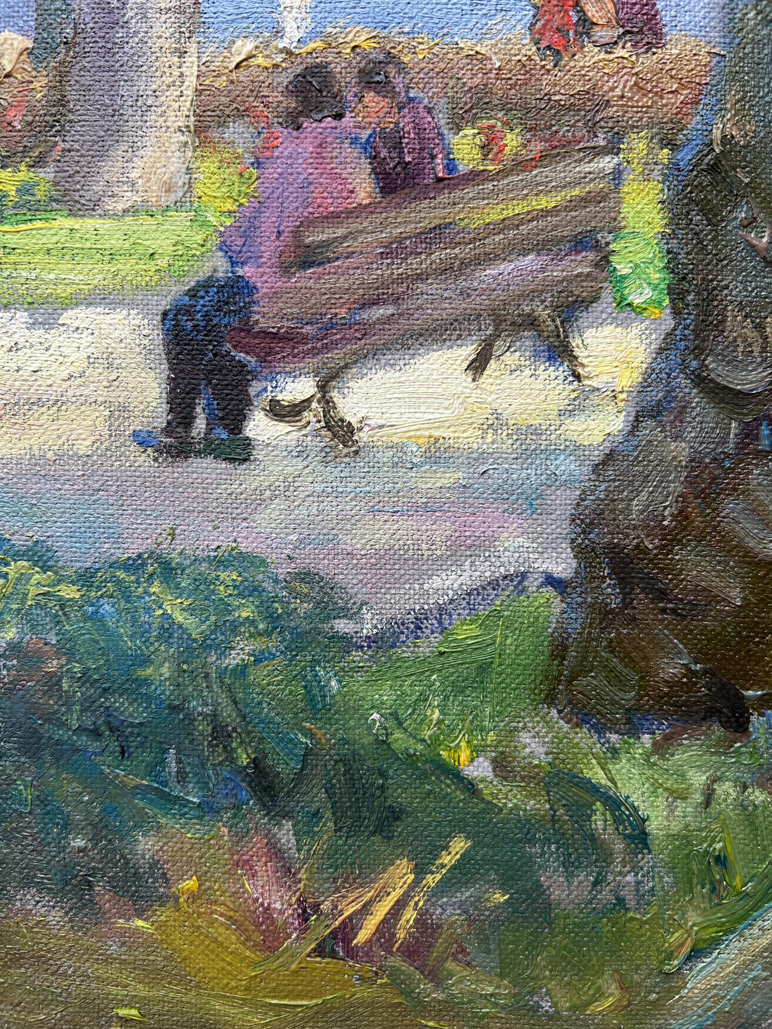 Oil painting warm day 