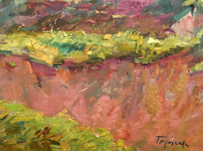 Vibrant Glushchenko Nikolai Petrovich oil painting of village landscape