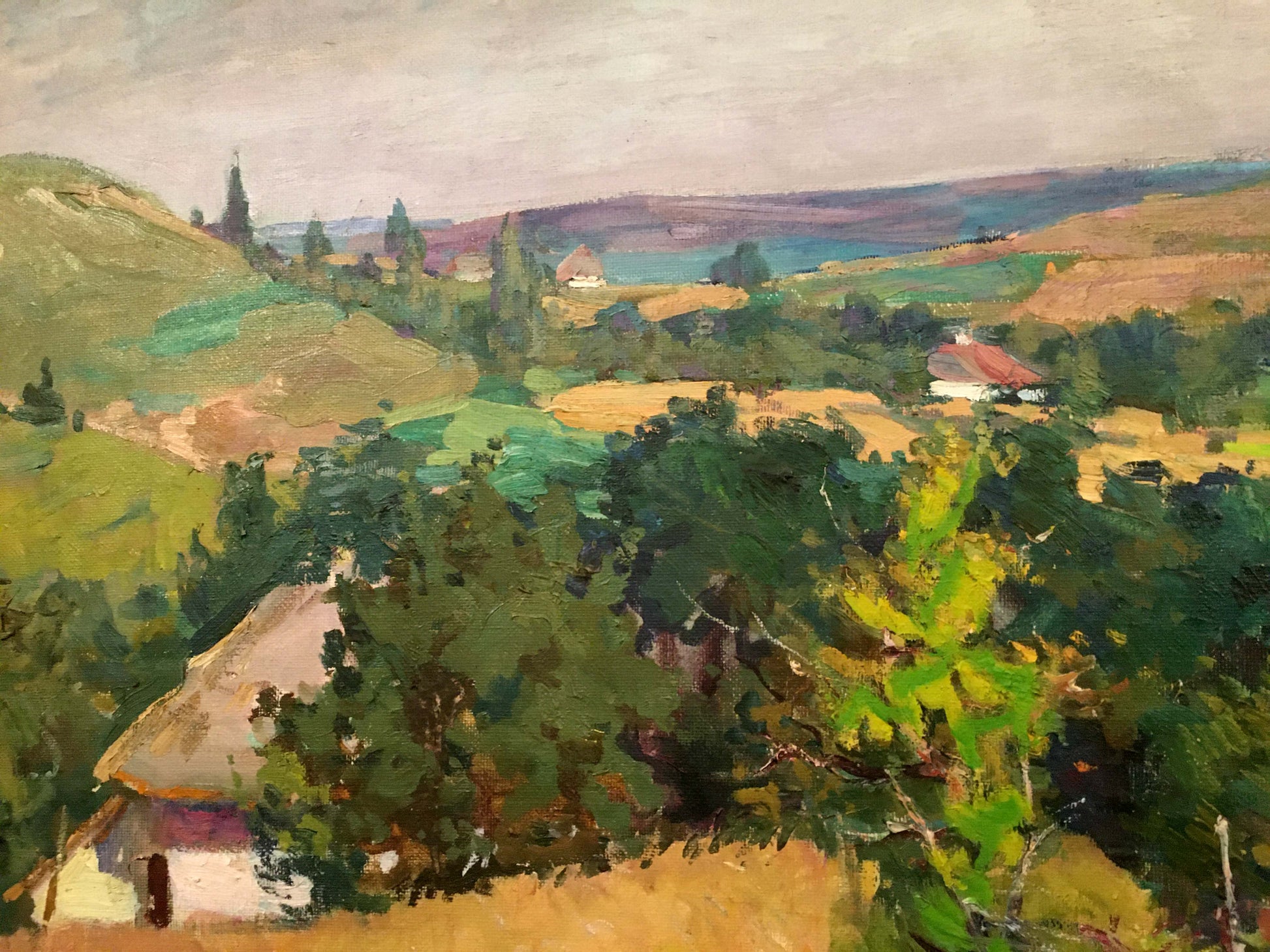 Oil painting by Glushchenko Nikolai Petrovich: village landscape