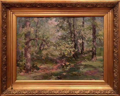 Oil painting Dense forest by Shishko Sergey Fedorovich in ornate gold frame