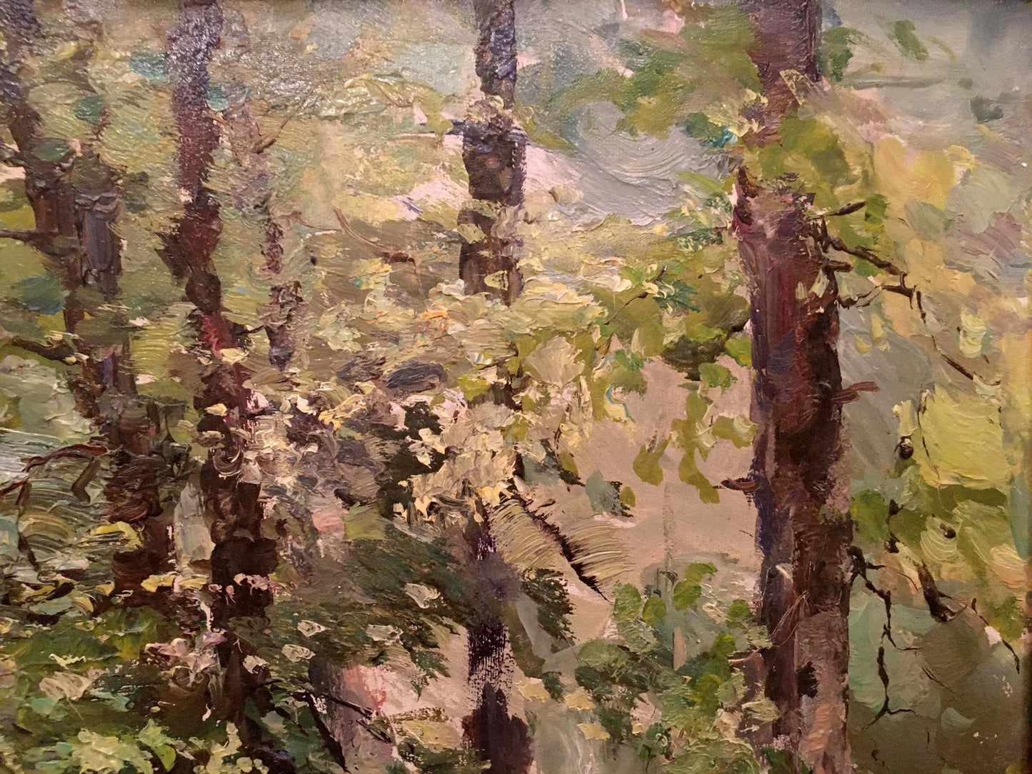 Impressionistic oil painting of dense forest by Shishko Sergey Fedorovich