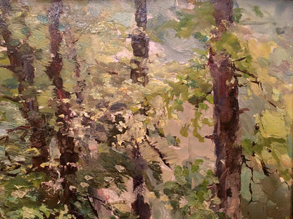 Impressionistic oil painting of dense forest by Shishko Sergey Fedorovich