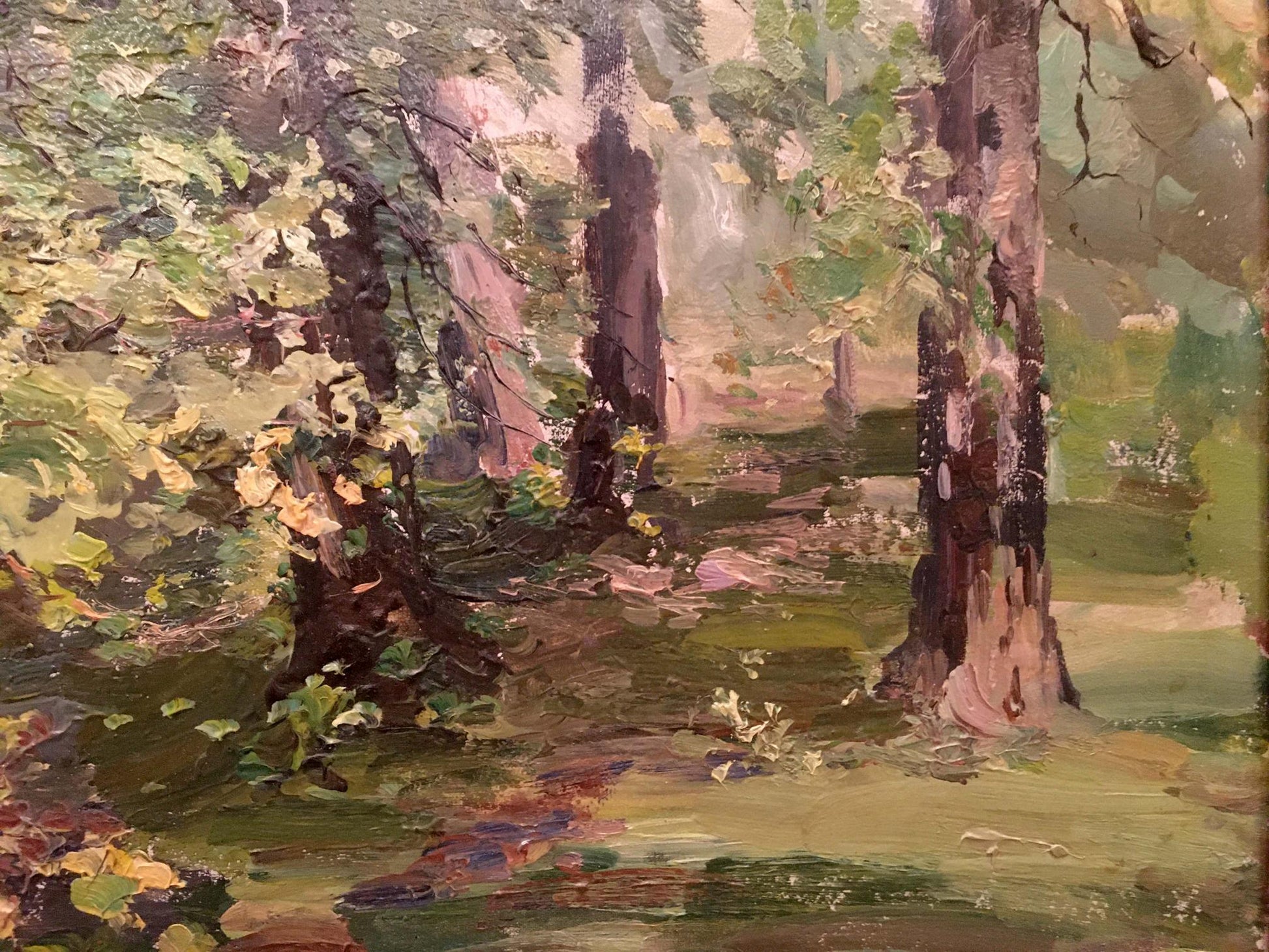Oil painting of dense forest path by Shishko Sergey Fedorovich