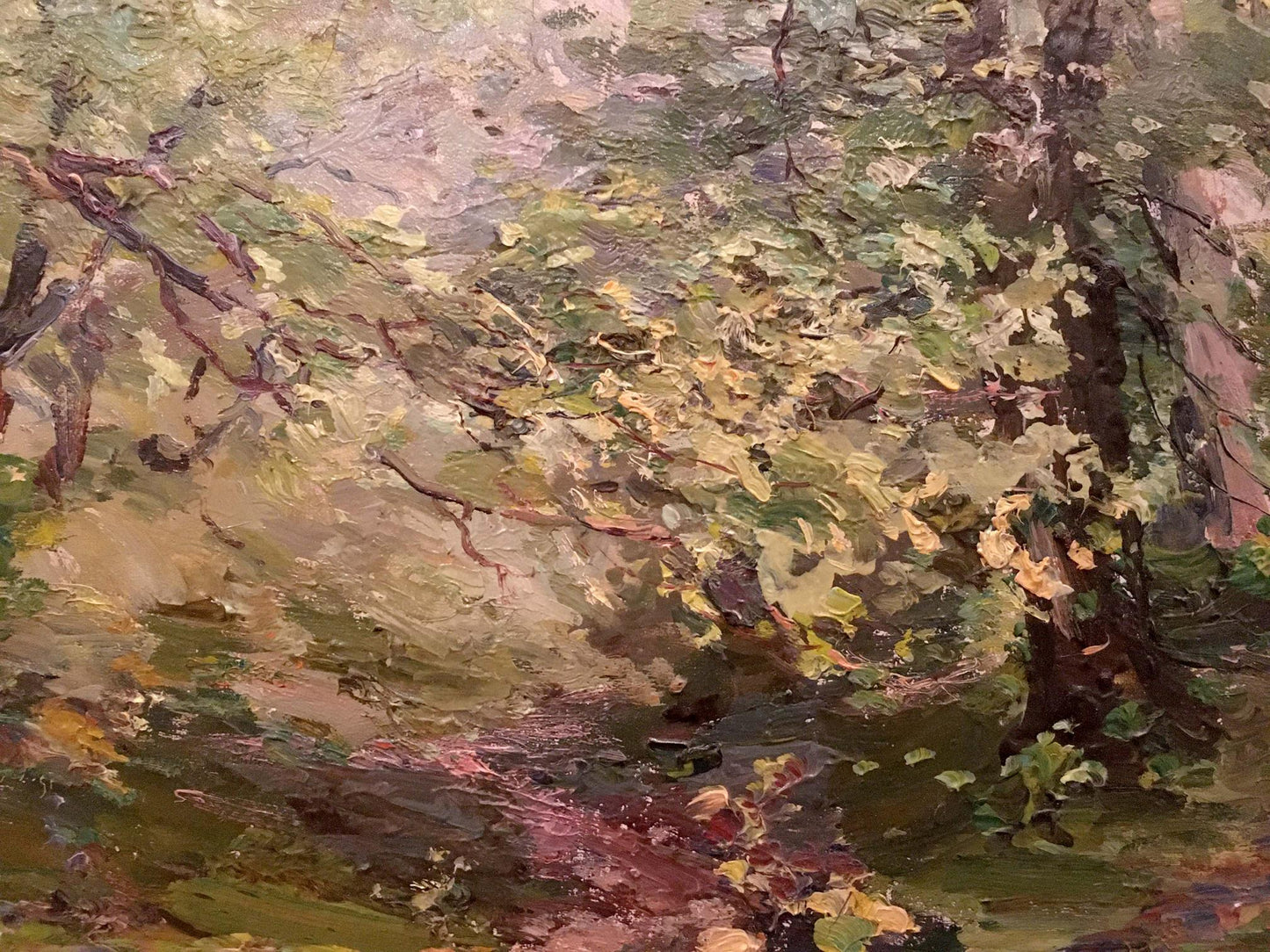 Textured impressionist oil painting of dense forest by Shishko Sergey Fedorovich
