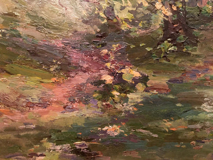 Impressionistic oil painting of dense forest by Shishko Sergey Fedorovich