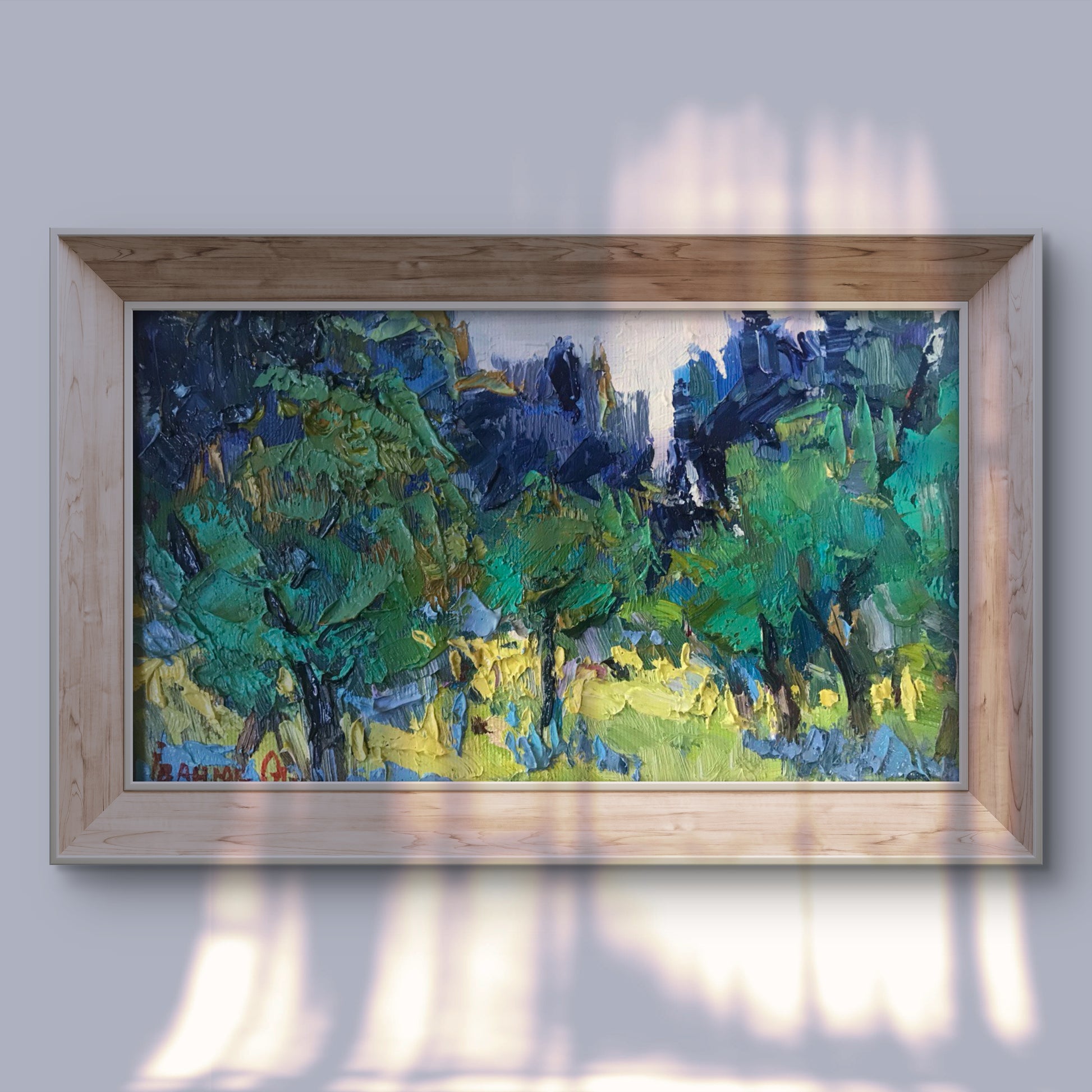 Oil painting Summer Ivanyuk Alex impressionist landscape in wood frame