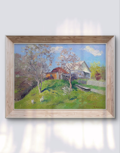 Oil painting April Day by Serdyuk Boris Petrovich pastoral scene