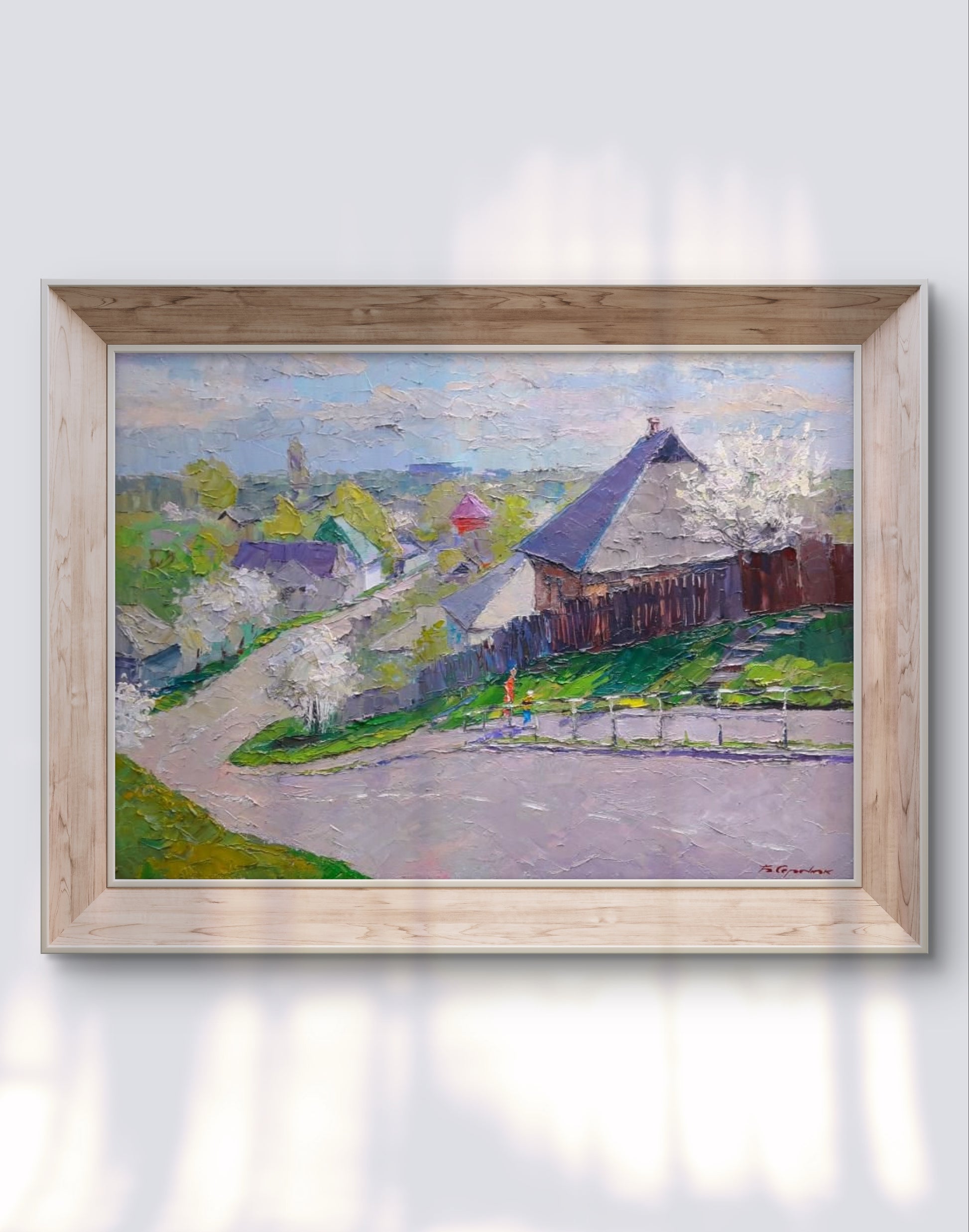 Oil painting Spring colors by Serdyuk Boris Petrovich village scene