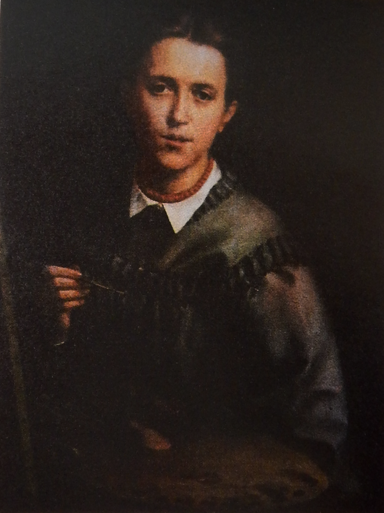 Museum-quality 19th century oil portrait by Maria Raevska-Ivanova of young woman