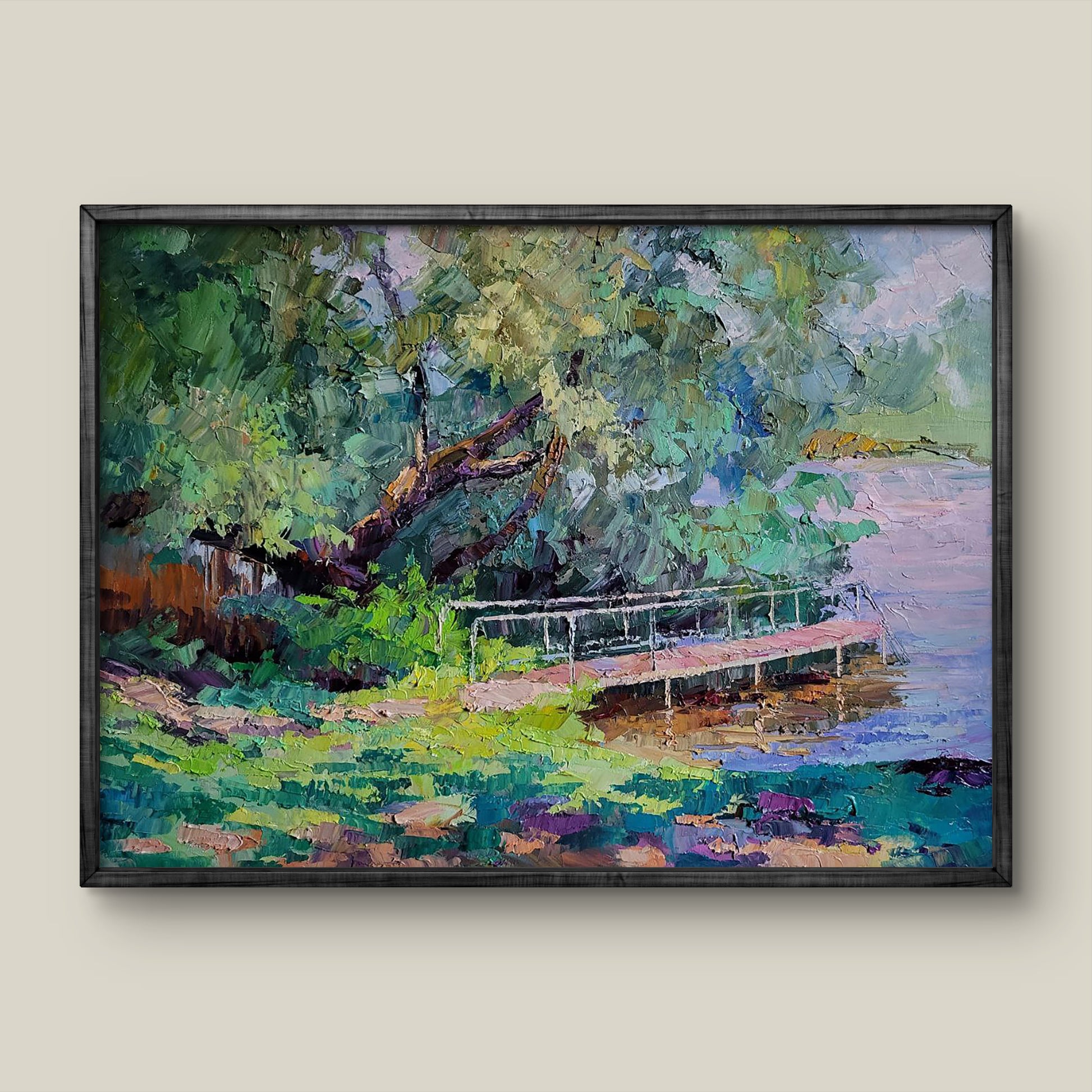 Oil painting A Fallen Poplar by Serdyuk Boris Petrovich in dark frame