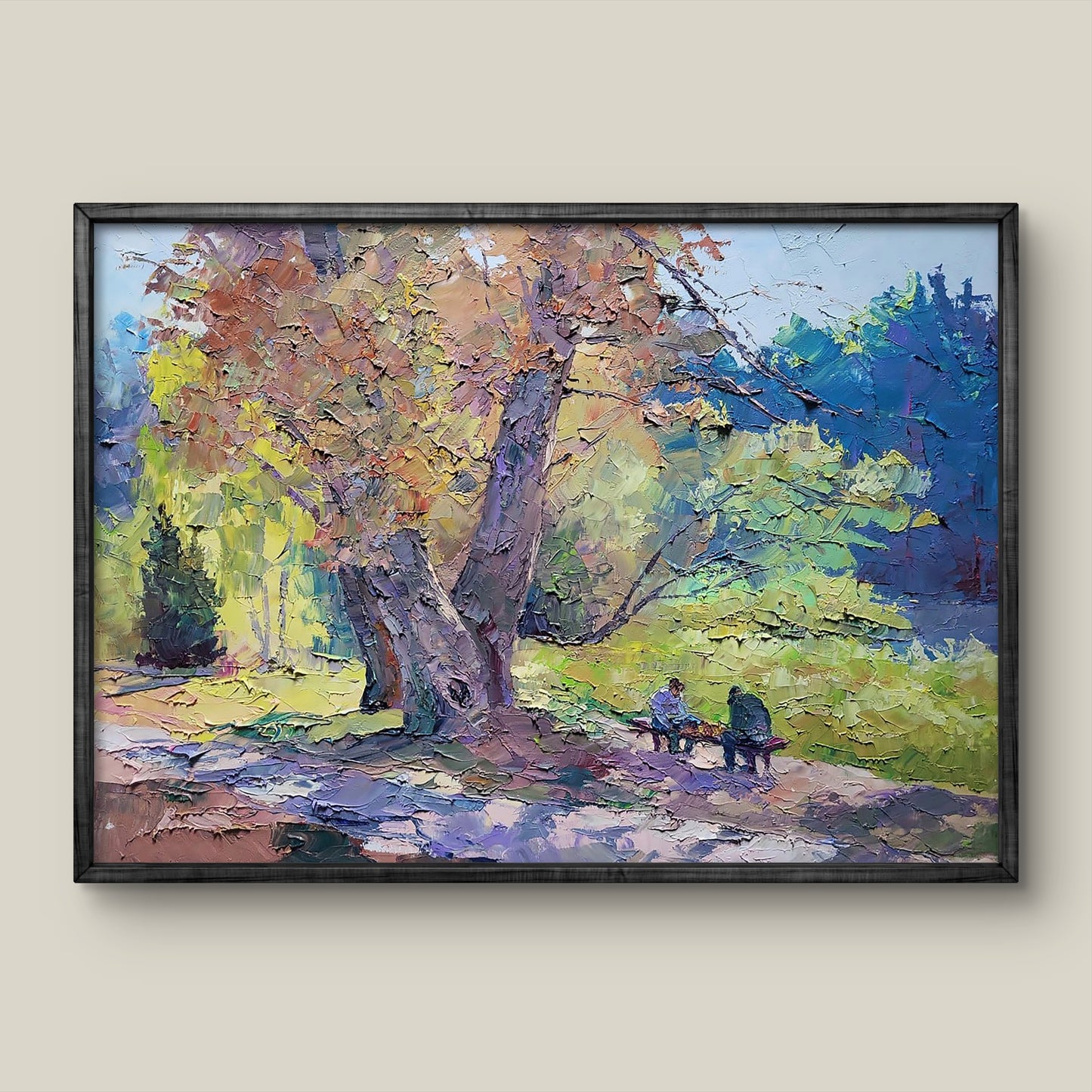 Framed impressionist oil painting A Celebration of Color in the Park by Serdyuk Boris Petrovich