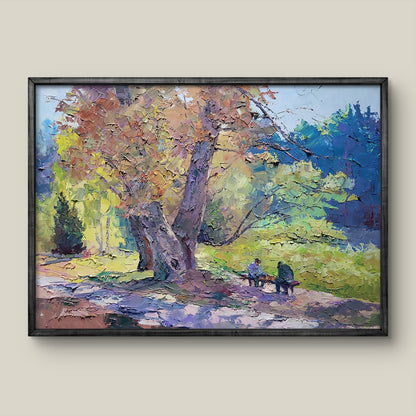 Framed impressionist oil painting A Celebration of Color in the Park by Serdyuk Boris Petrovich