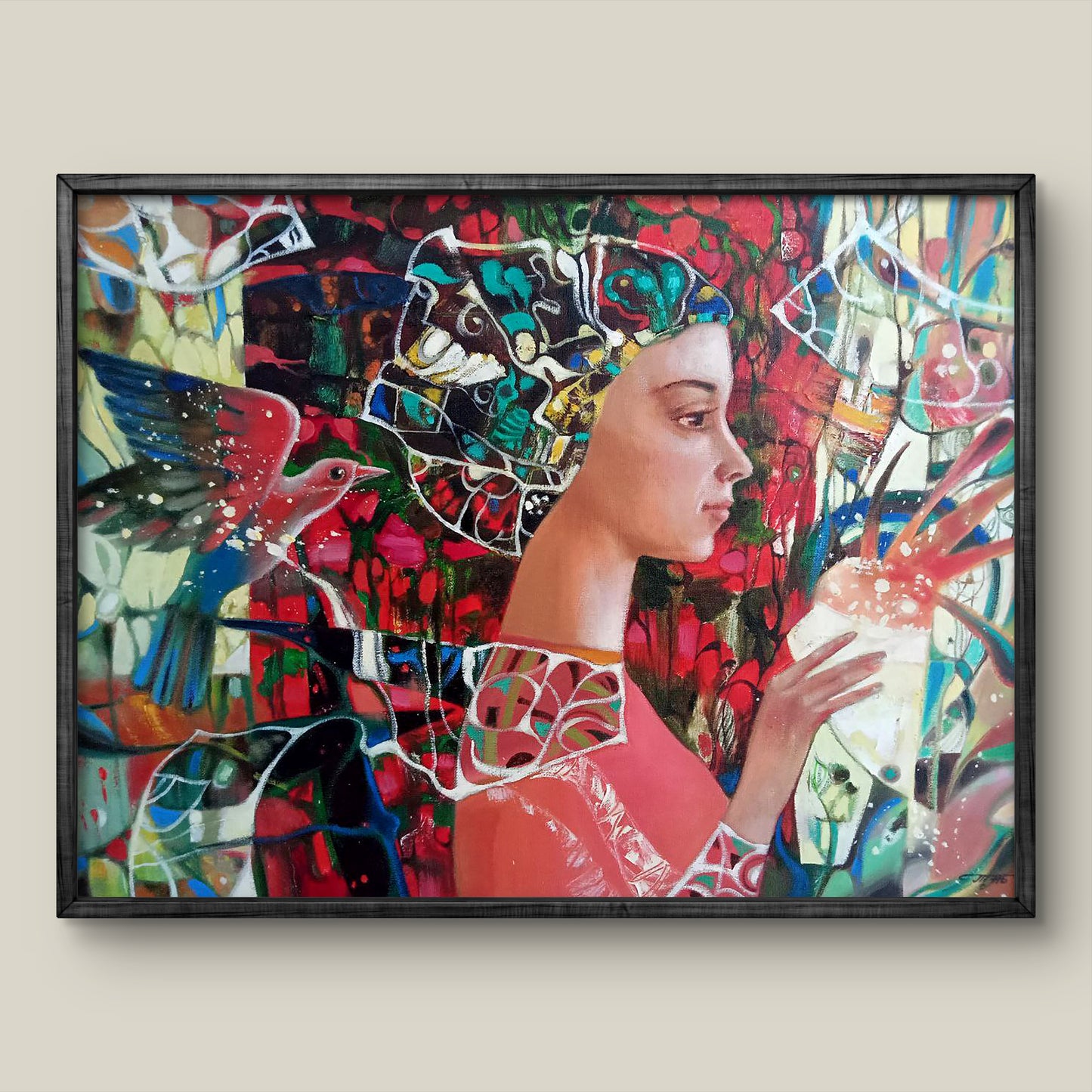 Abstract Strawberry Ice Cream oil painting by Anatoly Borisovich Tarabanov