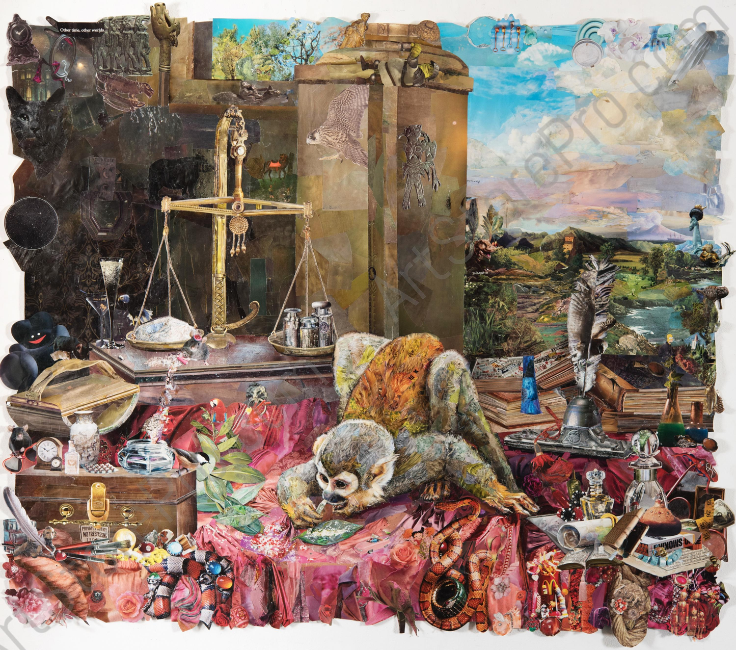 Illia Chichkan Psychodarwinism Series: detailed monkey collage artwork