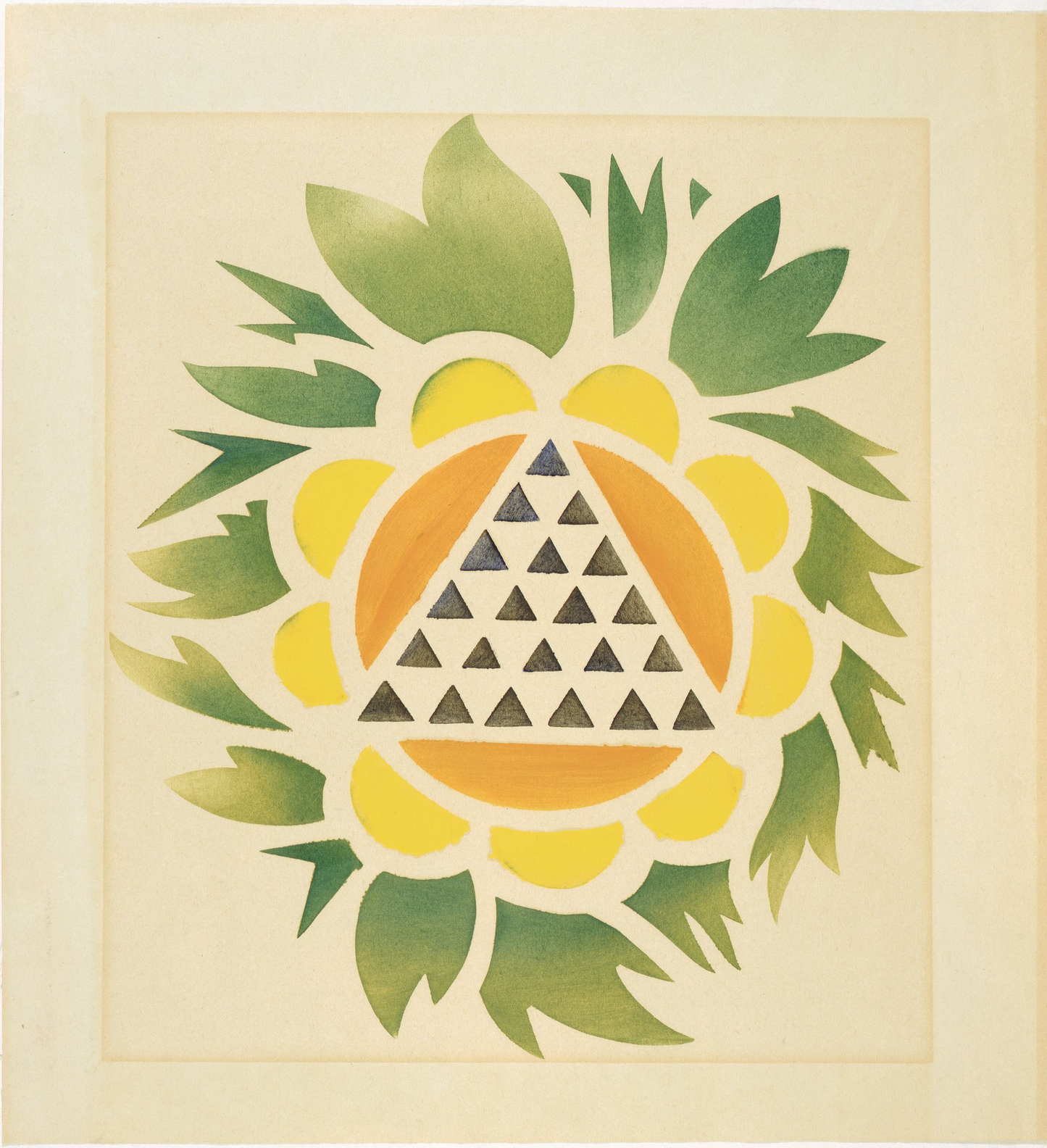 Vasyl Yermilov geometric sunflower oil on canvas avant-garde painting