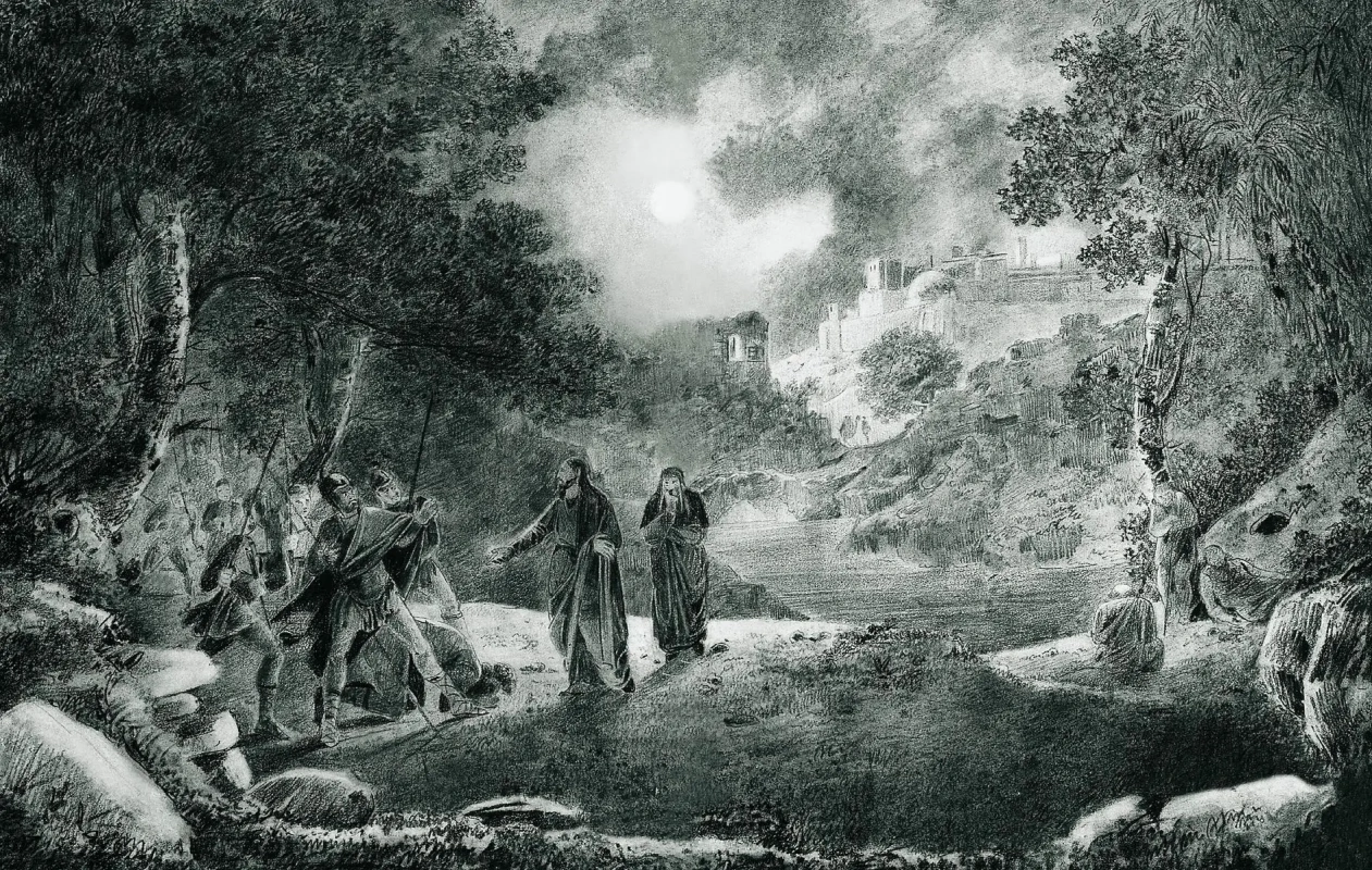 Monochrome engraving of Aivazovsky moonlit river scene, investment art