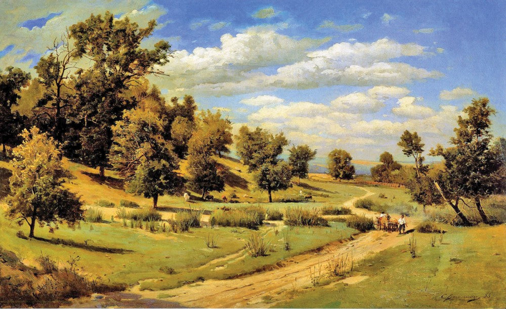 Serhii Vasylkivsky 19th century impressionist realism pastoral landscape oil painting