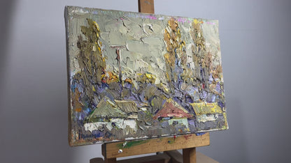 Oil painting Autumn poplars Alex Ivanyuk