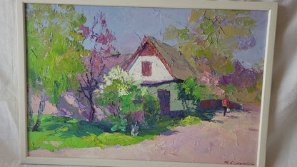 Oil painting White lilac bush Serdyuk Boris Petrovich