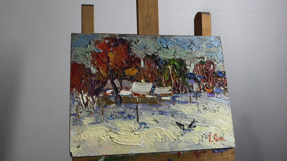 Oil painting Breeze on a winter morning Oksana Ivanyuk