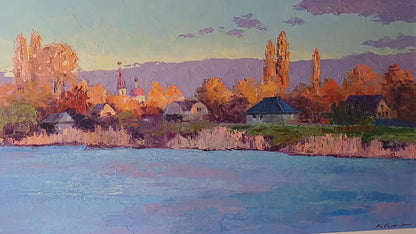 Oil painting Behind the river Boris Serdyuk