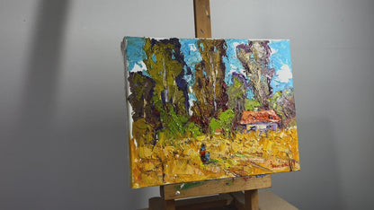 Oil painting Autumn poplars Ivanyuk Alex