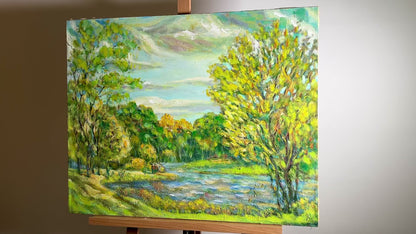 Oil painting Summer's Lake Retreat Shapoval Ivan Leontyevich