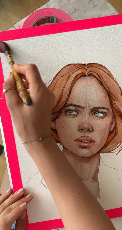 Watercolor painting Mistrust Victoria Kagalovska