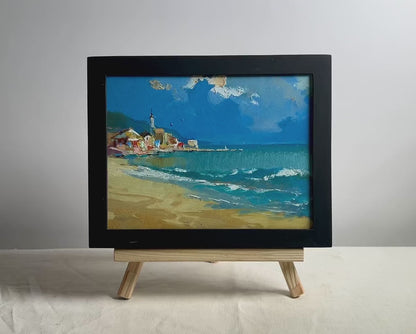 OIl painting Walking along the sandy shore Yuriy Suprunchuk