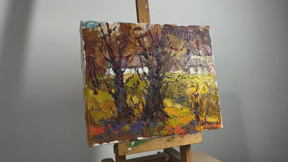 Oil painting autumn evening Ivanyuk Oksana