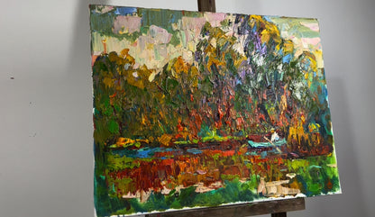 Oil painting Above the pond Alex Ivanyuk