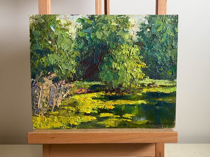 Oil painting In the forest pond Boris Serdyuk