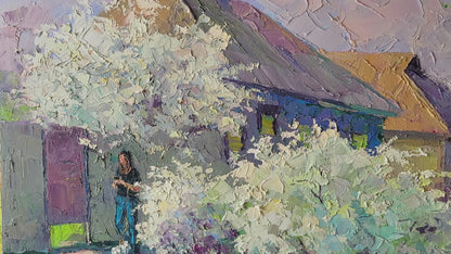 Oil painting April is on our street Boris Serdyuk