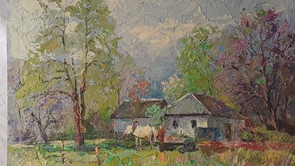 Oil painting Parent's house Serdyuk Boris Petrovich