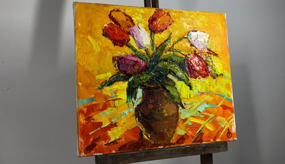Oil painting Spring tulips Oksana Ivanyuk