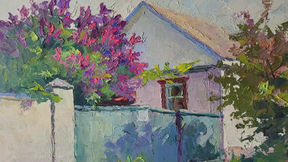 Oil painting Lilac bush Boris Serdyuk