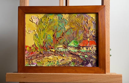Oil painting Autumn village melancholy Alex Ivanyuk